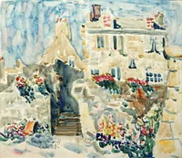peinture : Une venelle à Roscoff