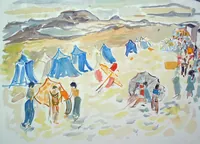 peinture : Sur la plage