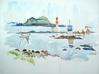 peinture : Les rochers. Roscoff.
