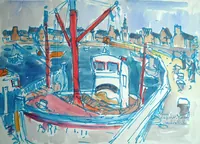 peinture : Le port de Roscoff