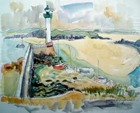peinture : Petit port, Bretagne du nord
