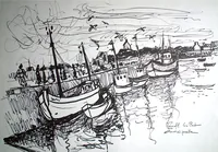peinture : Le port de Roscoff