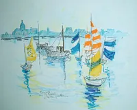 peinture : Roscoff. Les optimistes