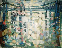 peinture : Le Danube à Budapest