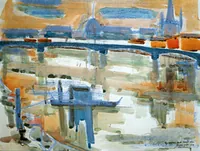 peinture : Budapest. Le parlement