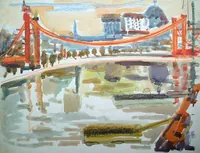 peinture : Le Danube à Budapest