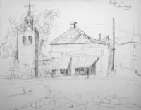 peinture : Skopje en face du musée