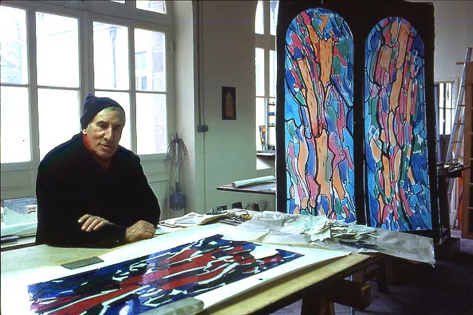 André Patte à l'atelier Pierre-Alain Parrot